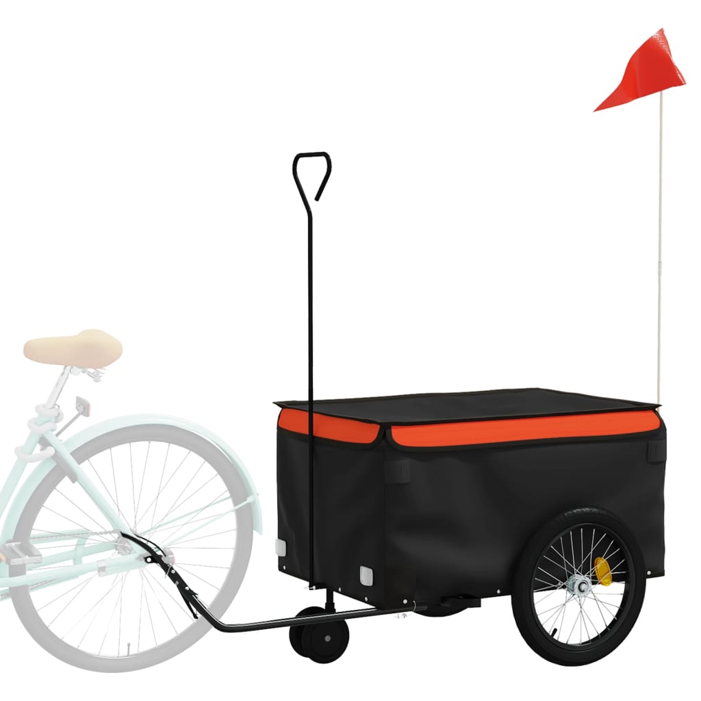 cykelanhænger 30 kg jern sort og orange