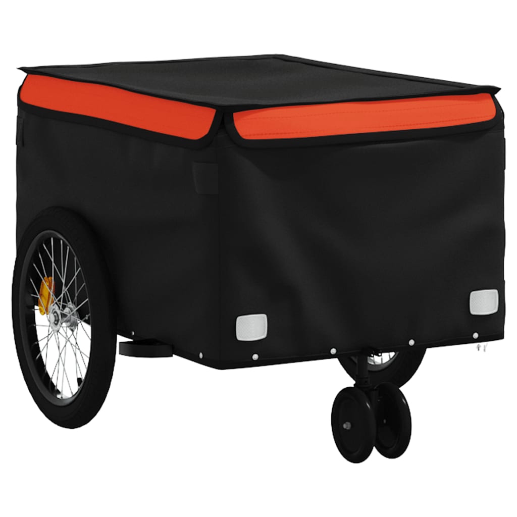 cykelanhænger 30 kg jern sort og orange