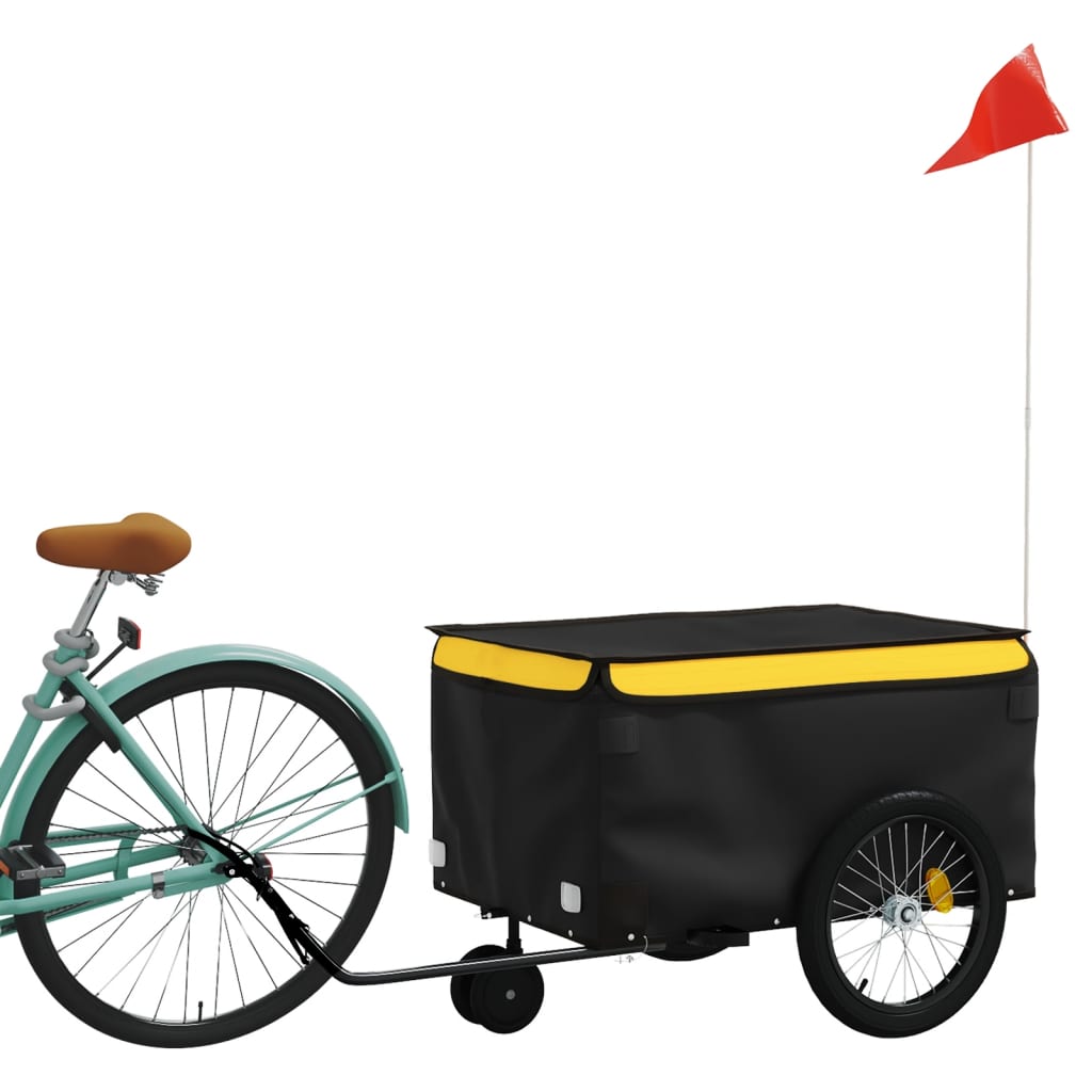 cykelanhænger 30 kg jern sort og gul