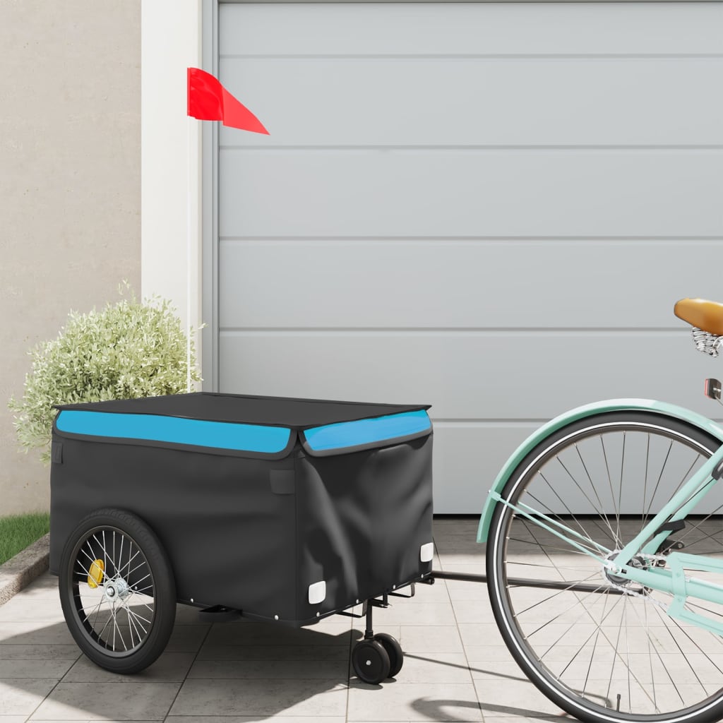 cykelanhænger 30 kg jern sort og blå