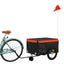 cykelanhænger 45 kg jern sort og orange