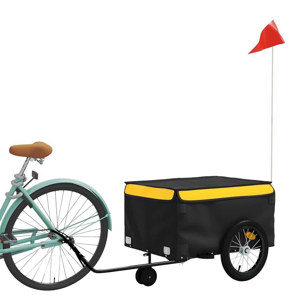cykelanhænger 45 kg jern sort og gul