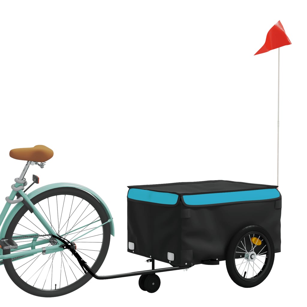 cykelanhænger 45 kg jern sort og blå