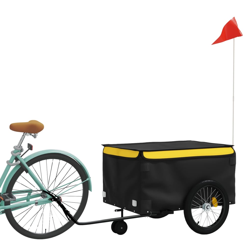 cykelanhænger 45 kg jern sort og gul