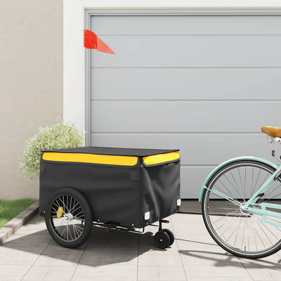 cykelanhænger 45 kg jern sort og gul