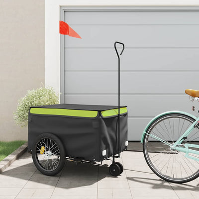 cykelanhænger 45 kg jern sort og grøn