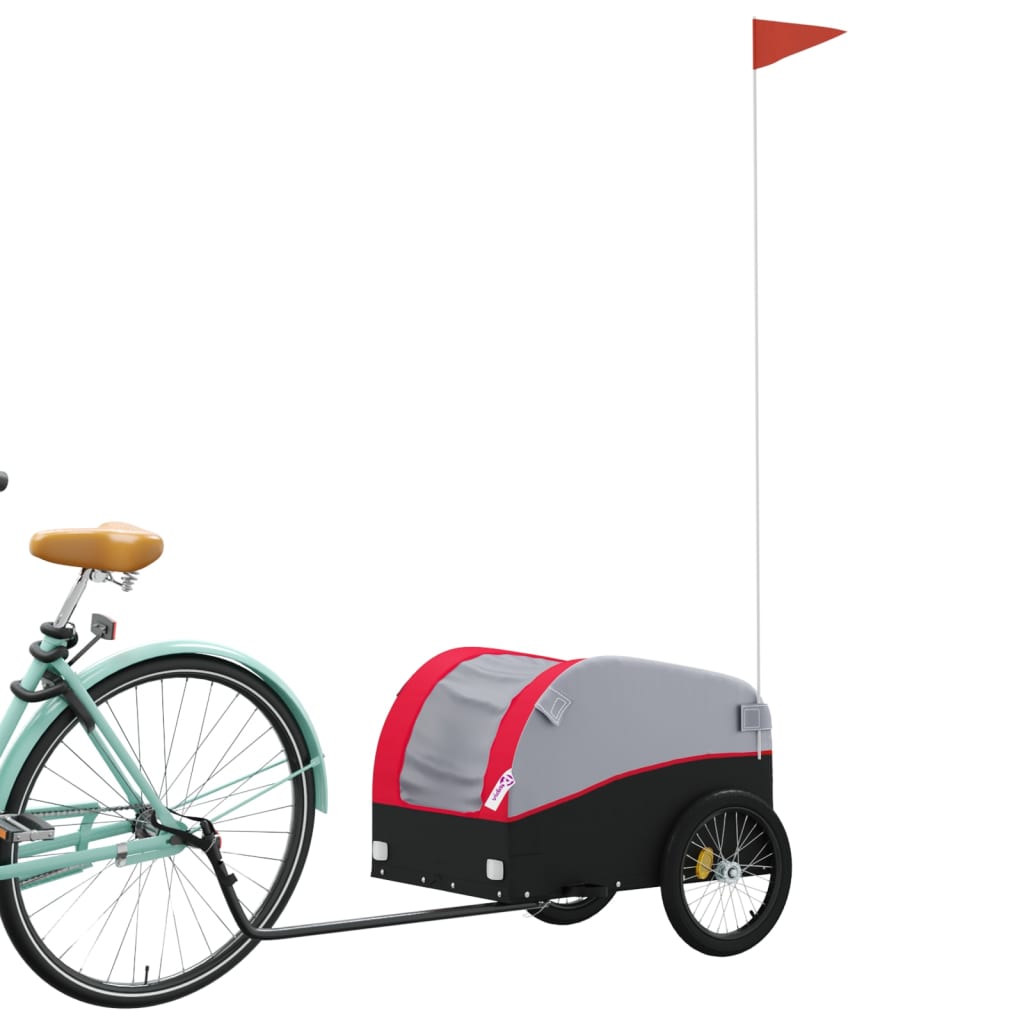 cykelanhænger 30 kg jern sort og rød