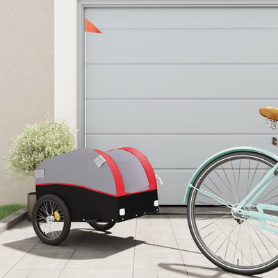 cykelanhænger 30 kg jern sort og rød