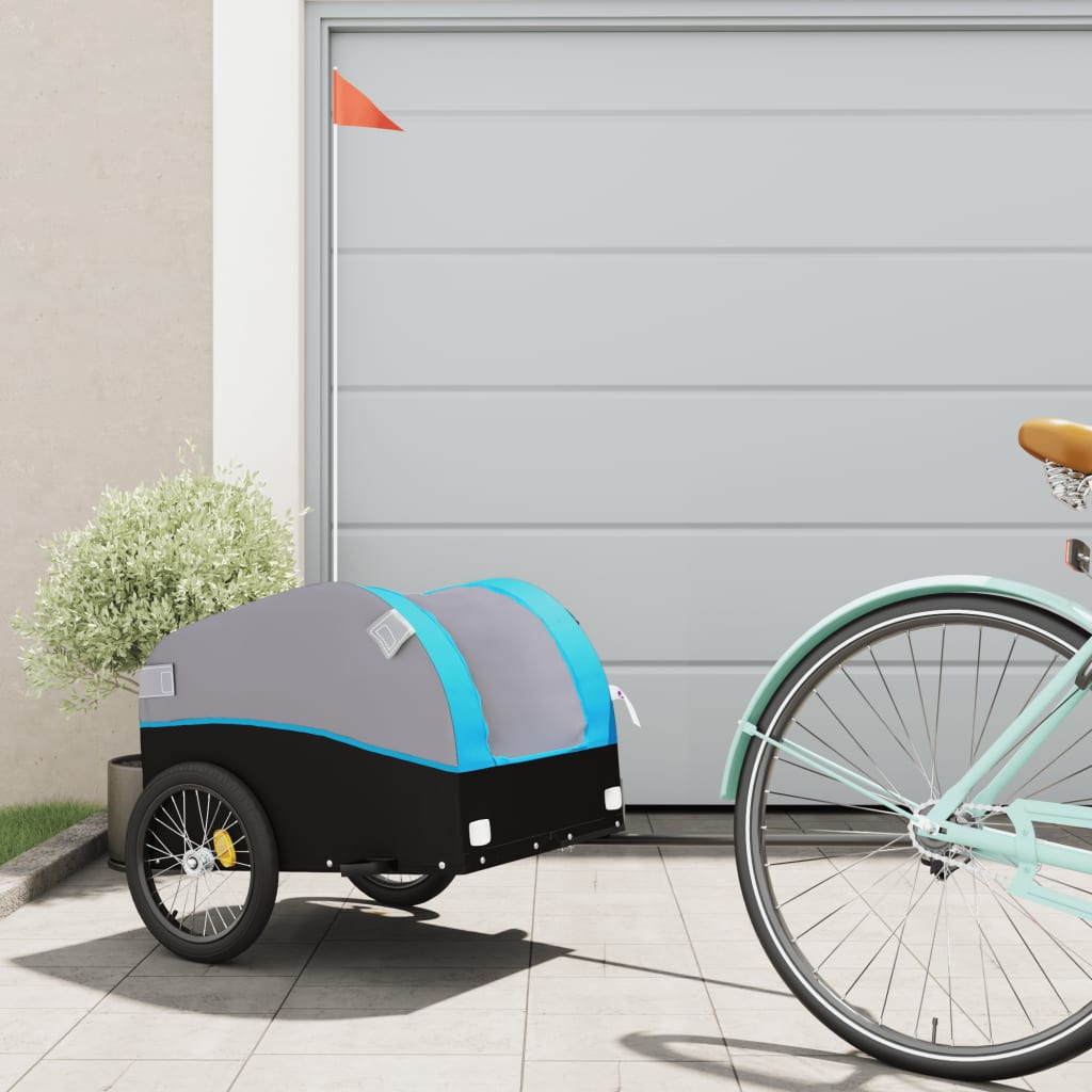 cykelanhænger 30 kg jern sort og blå