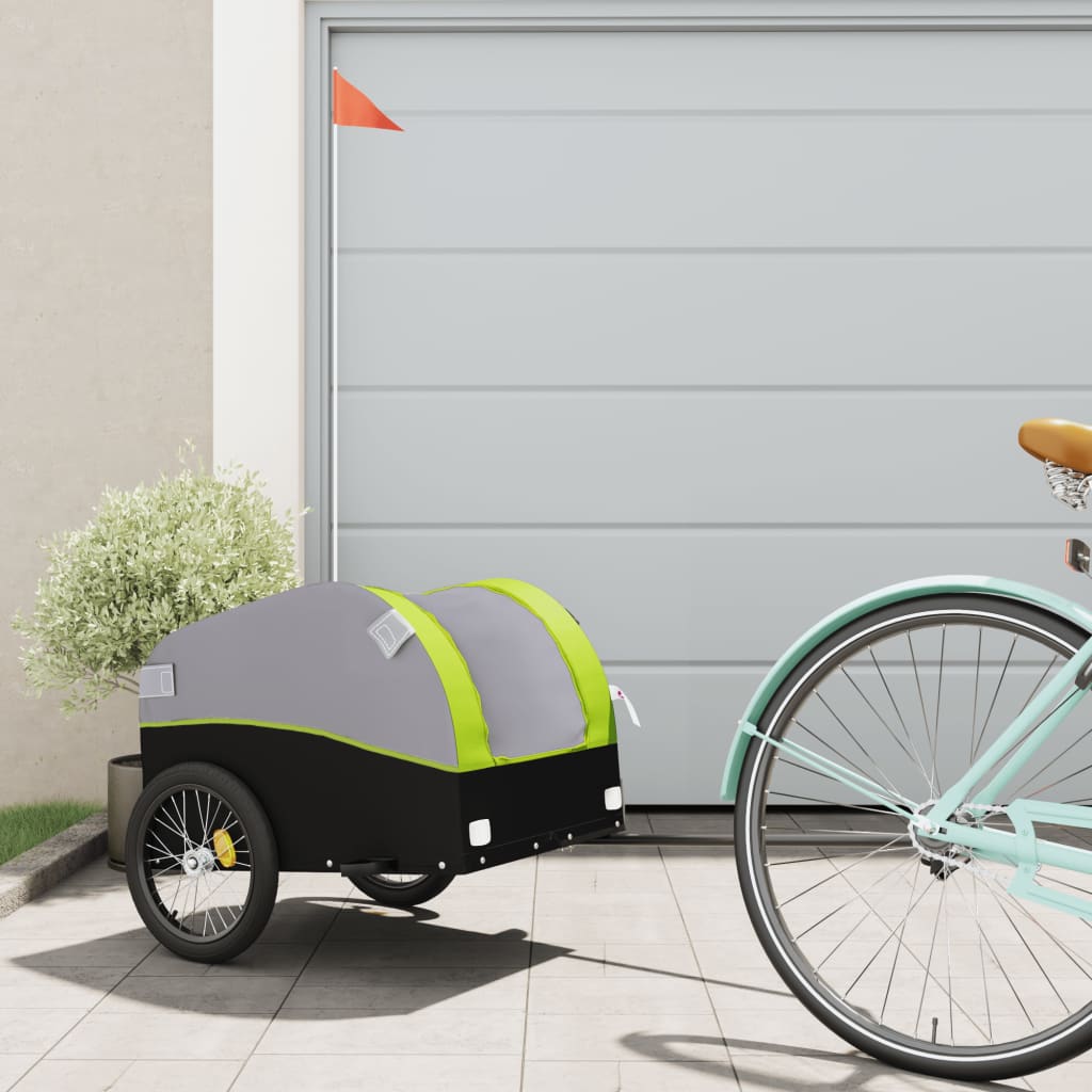 cykelanhænger 30 kg jern sort og grøn