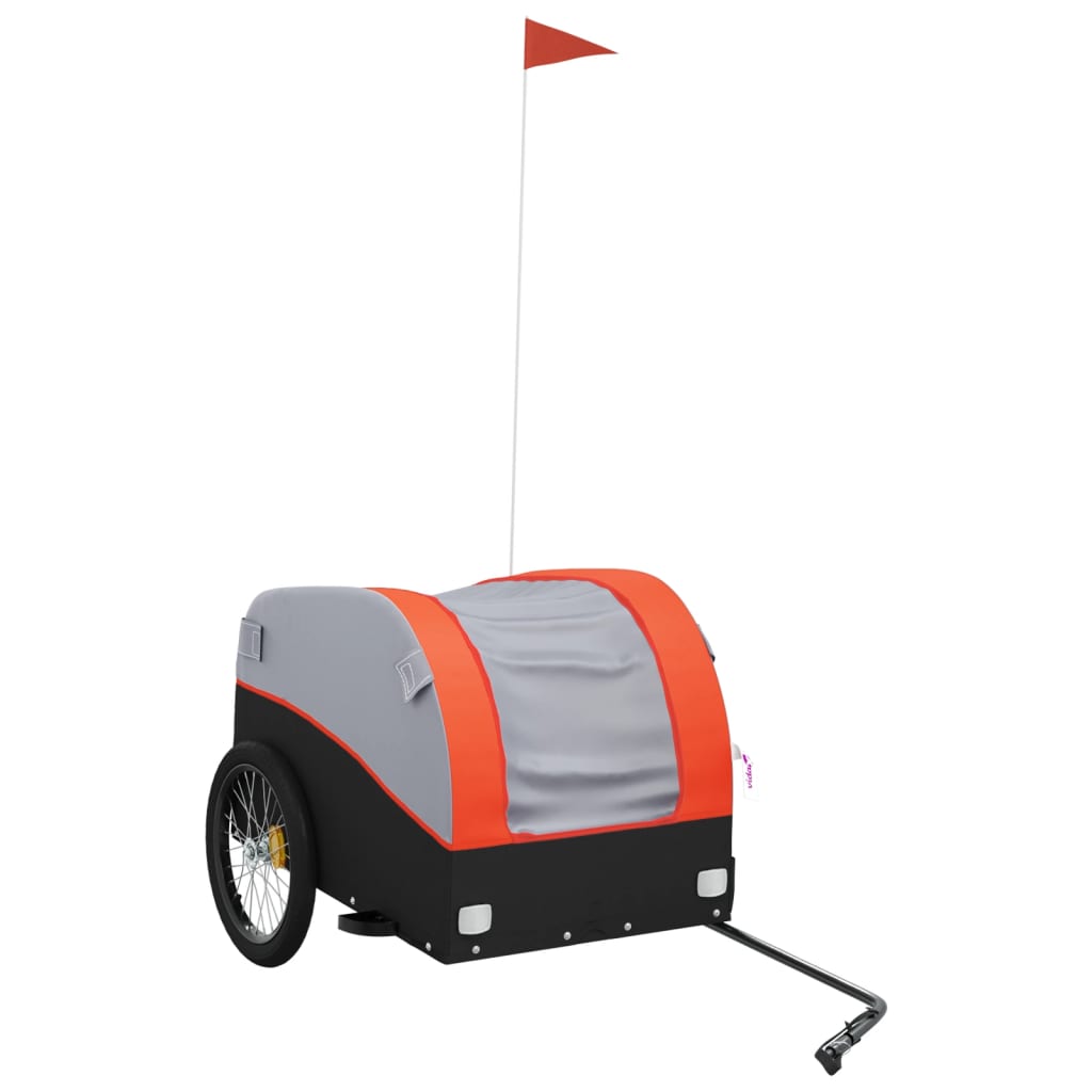 cykelanhænger 45 kg jern sort og orange