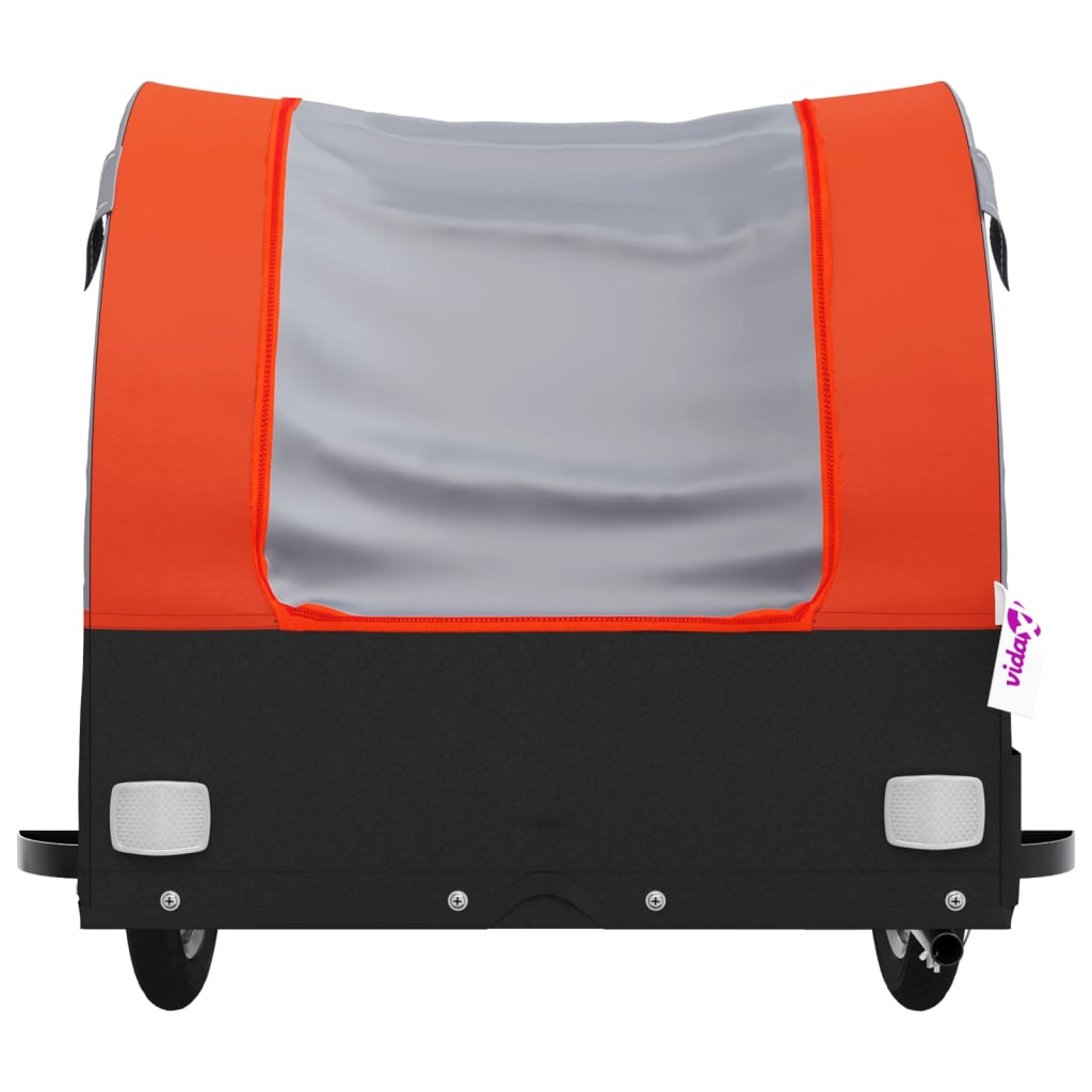 cykelanhænger 45 kg jern sort og orange