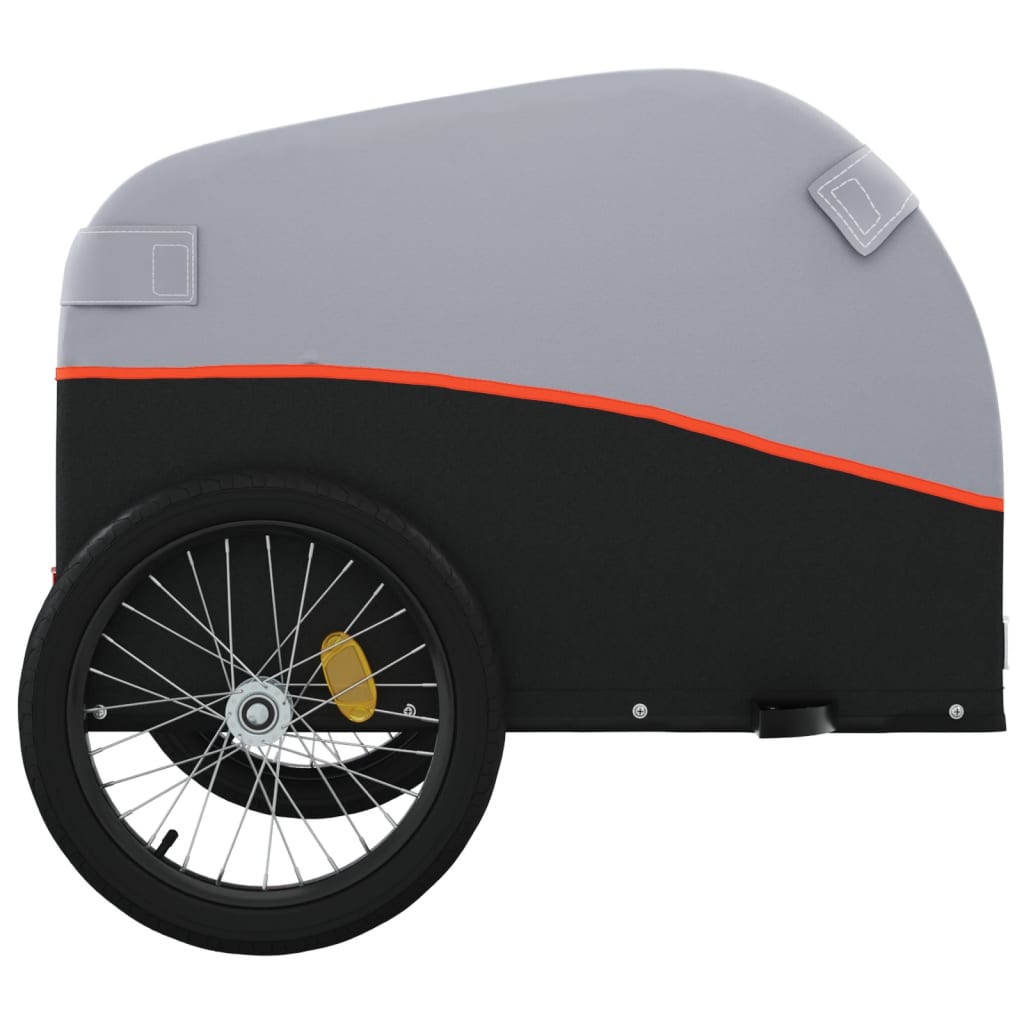 cykelanhænger 45 kg jern sort og orange