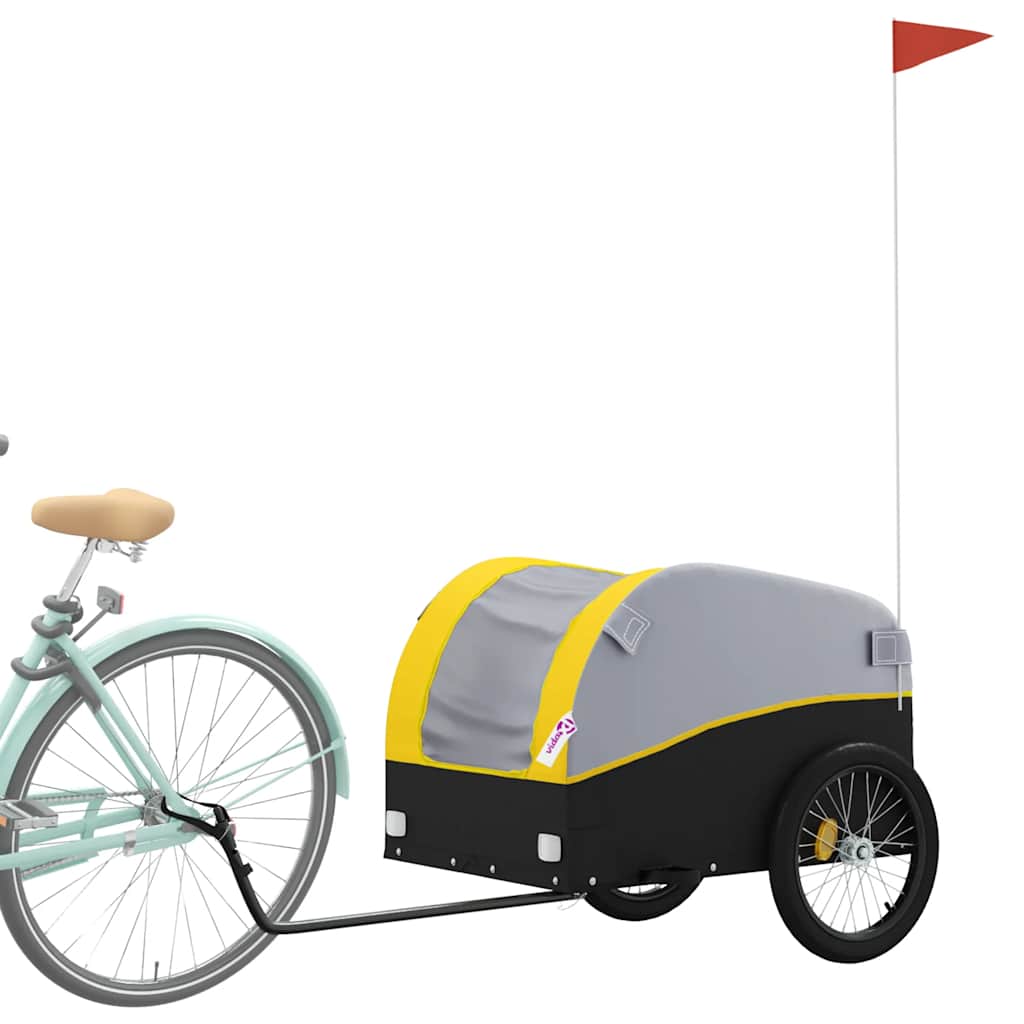 cykelanhænger 45 kg jern sort og gul