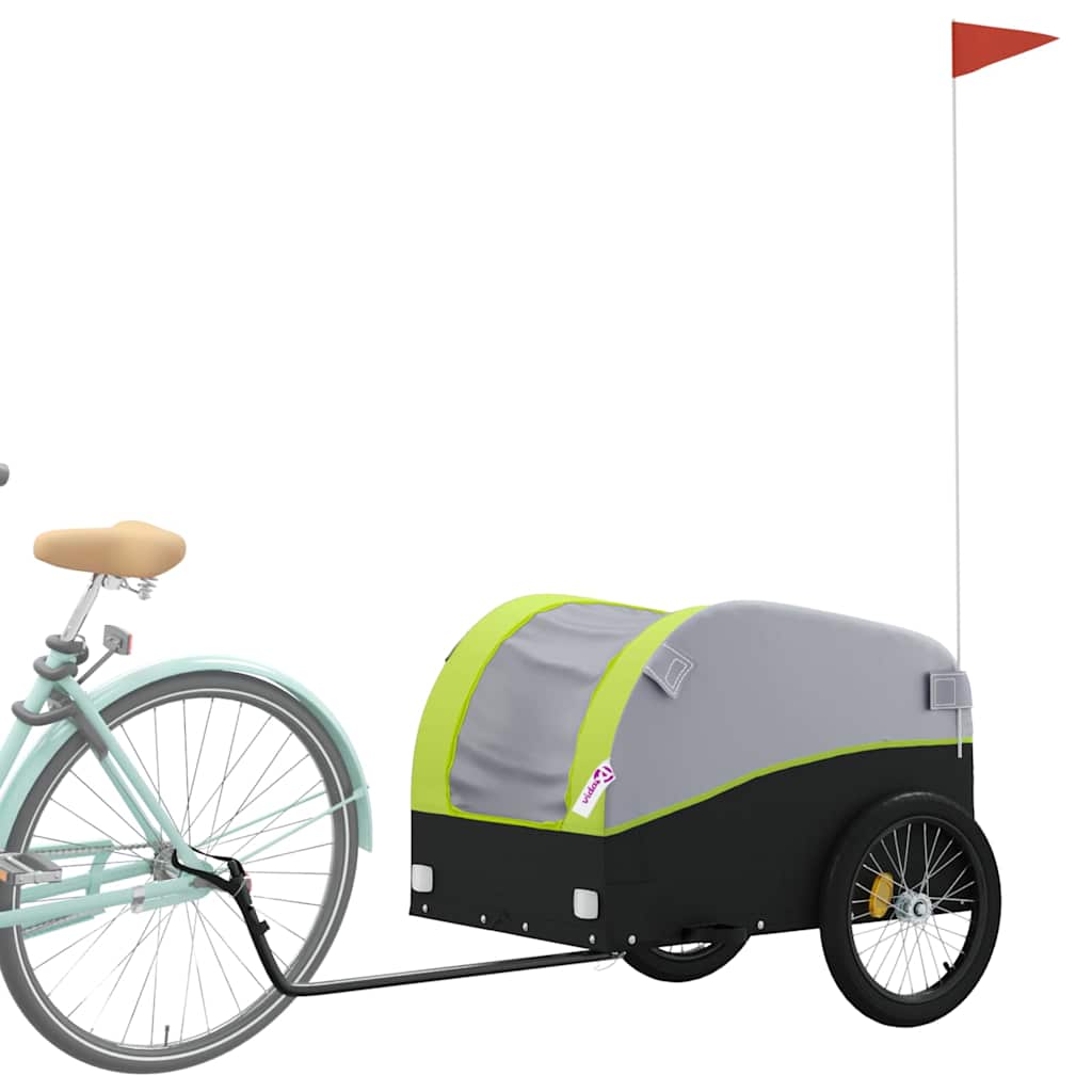 cykelanhænger 45 kg jern sort og grøn
