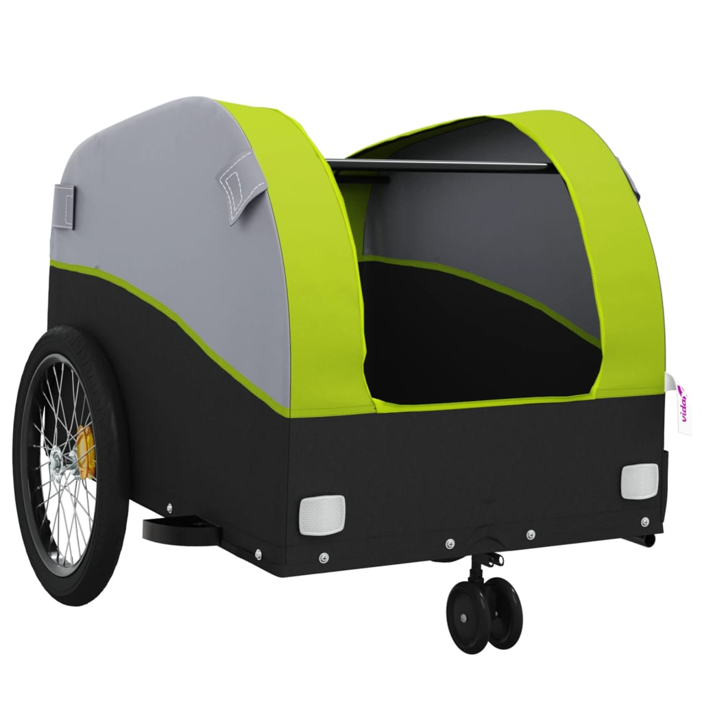 cykelanhænger 30 kg jern sort og grøn