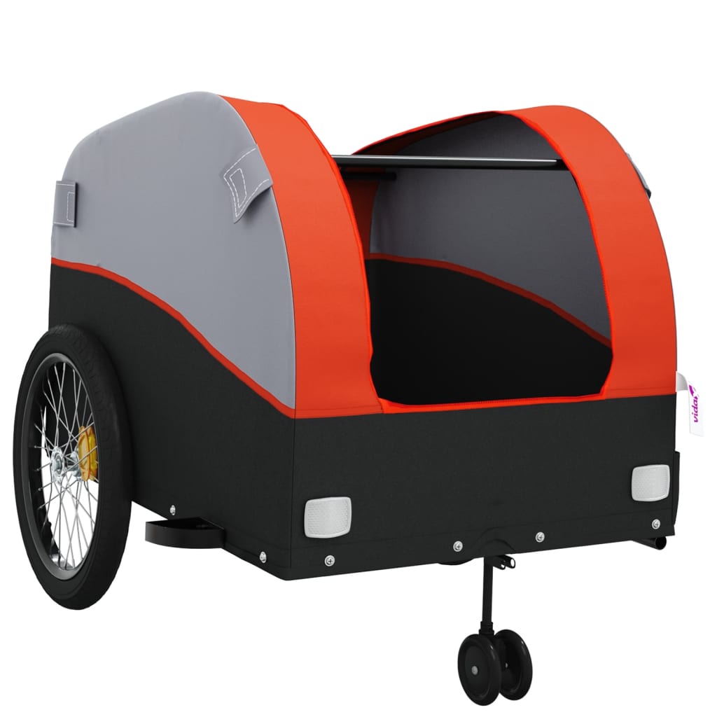 cykelanhænger 45 kg jern sort og orange