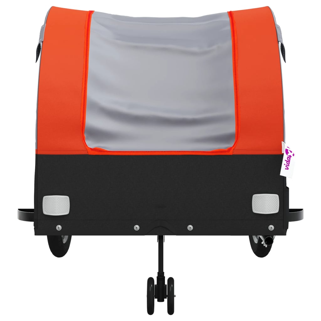 cykelanhænger 45 kg jern sort og orange