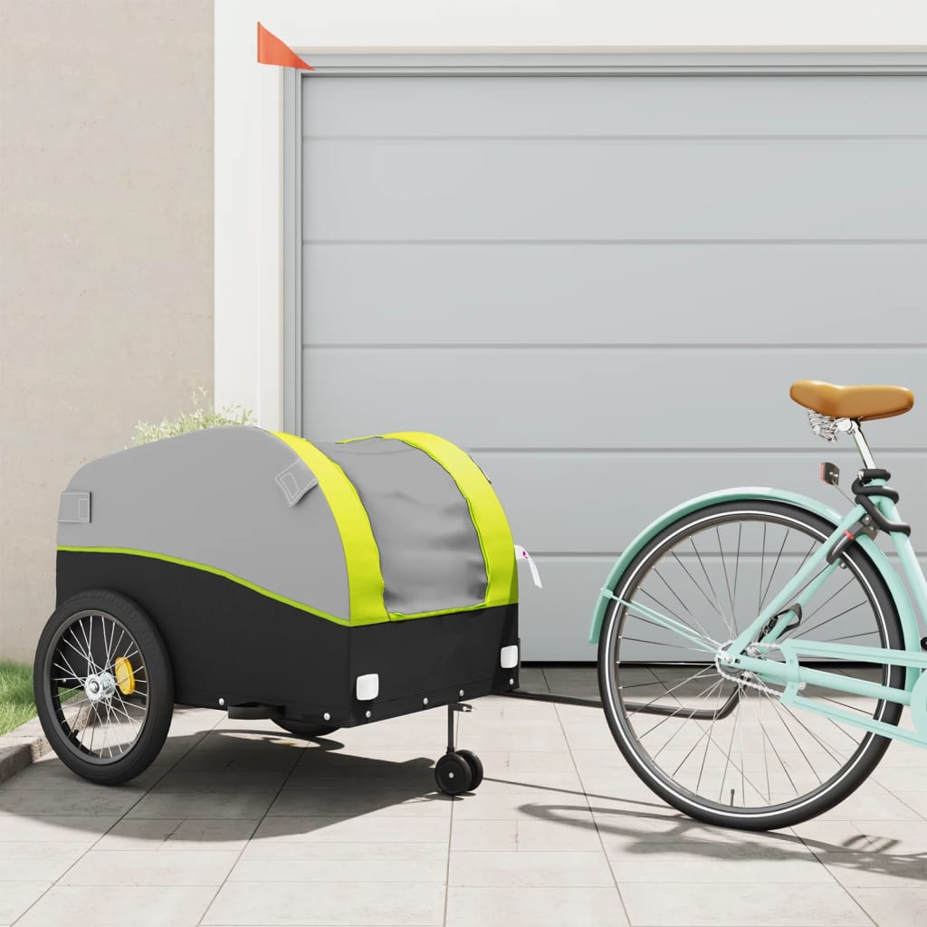 cykelanhænger 45 kg jern sort og grøn