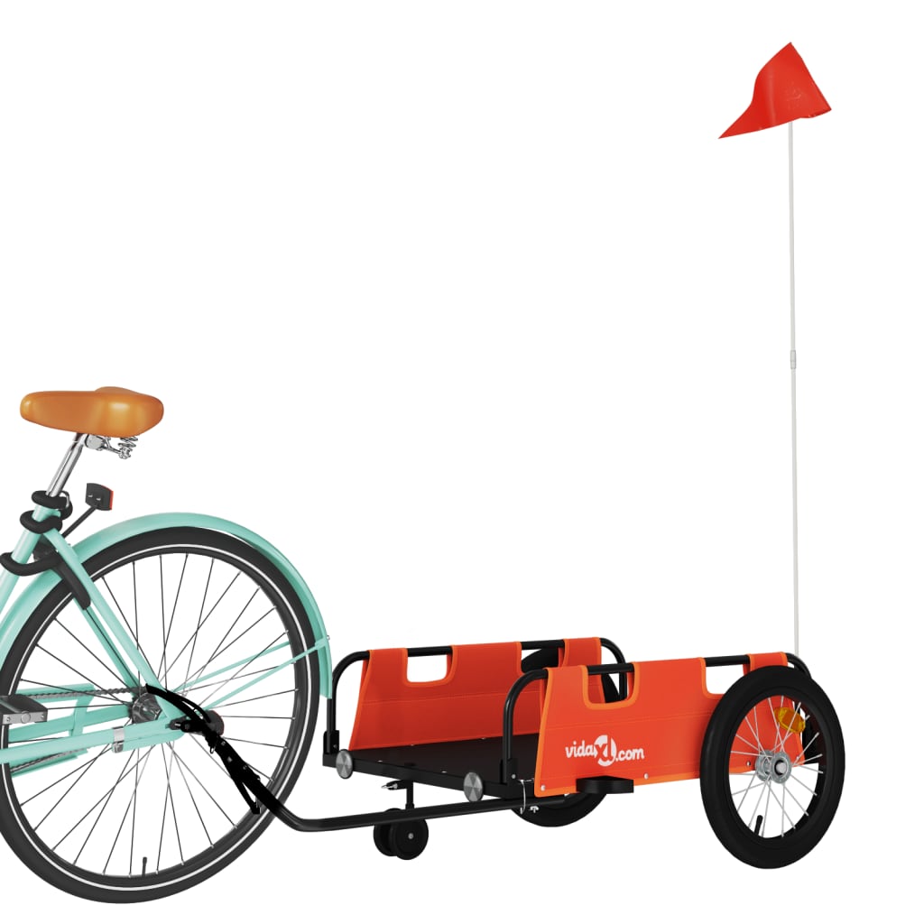 cykeltrailer oxfordstof og jern orange