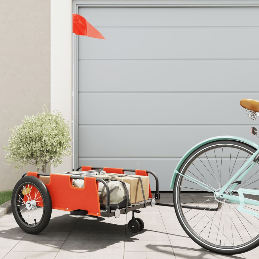 cykeltrailer oxfordstof og jern orange