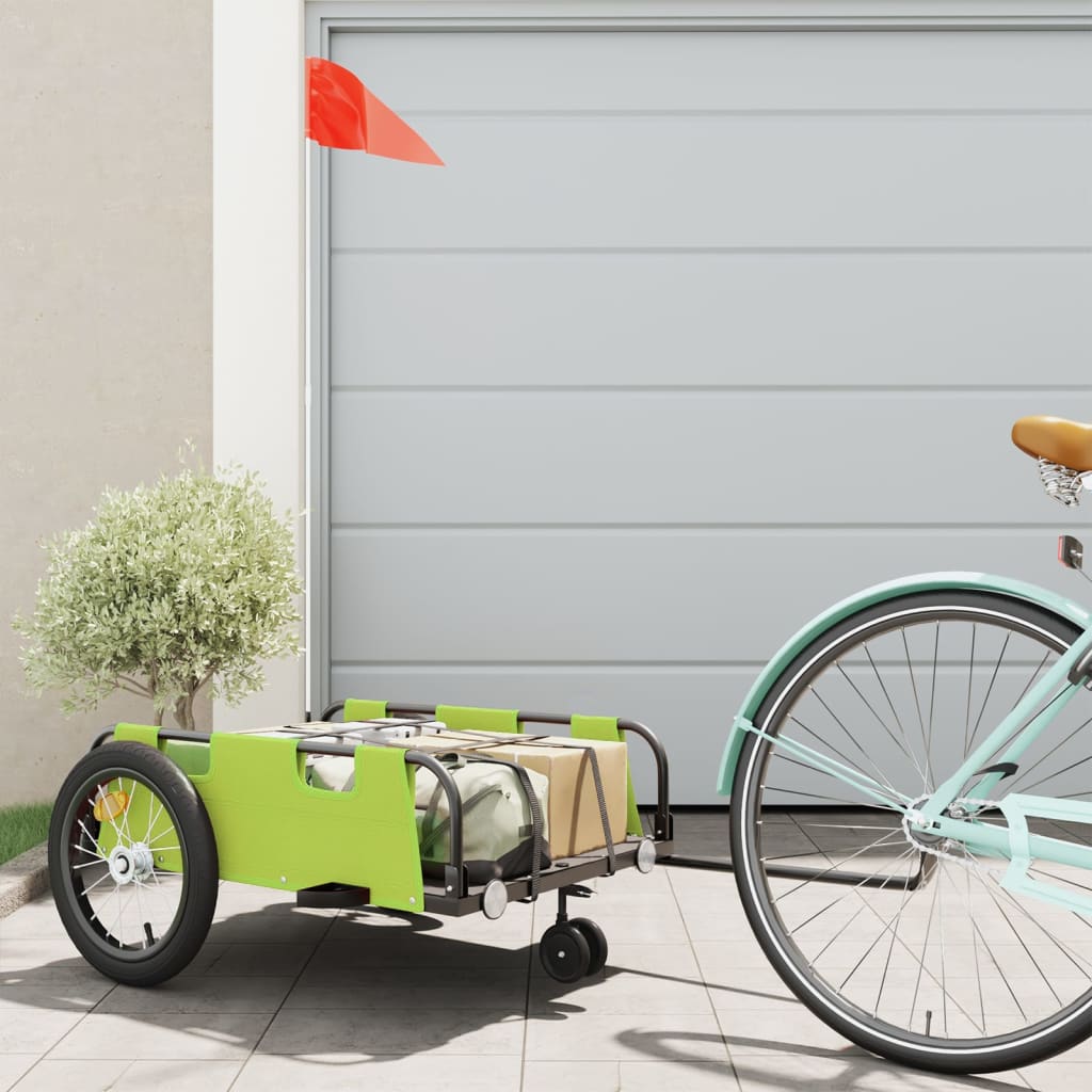 cykeltrailer oxfordstof og jern grøn