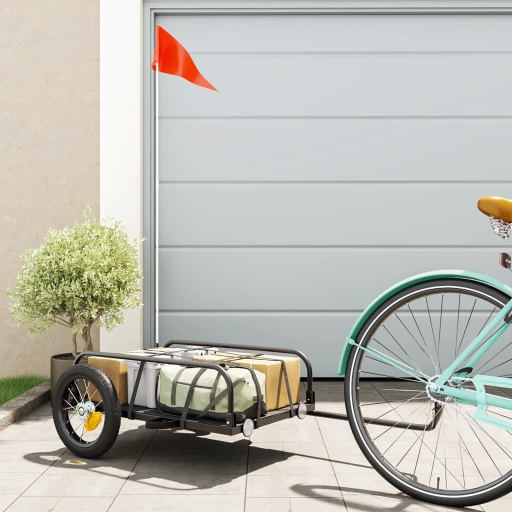 cykelanhænger 122x53x31 cm jern sort