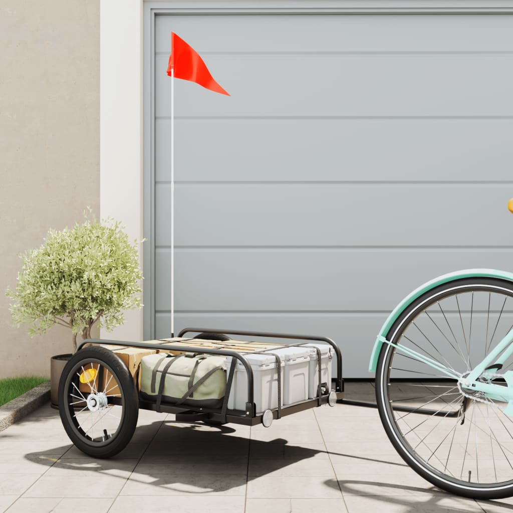 cykelanhænger 126x63x34 cm jern sort