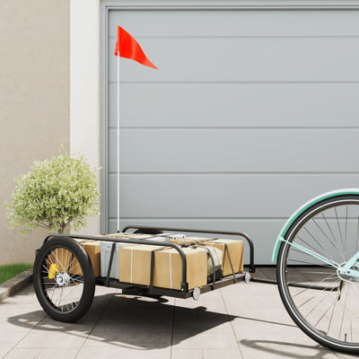 cykelanhænger 135x70x37 cm jern sort