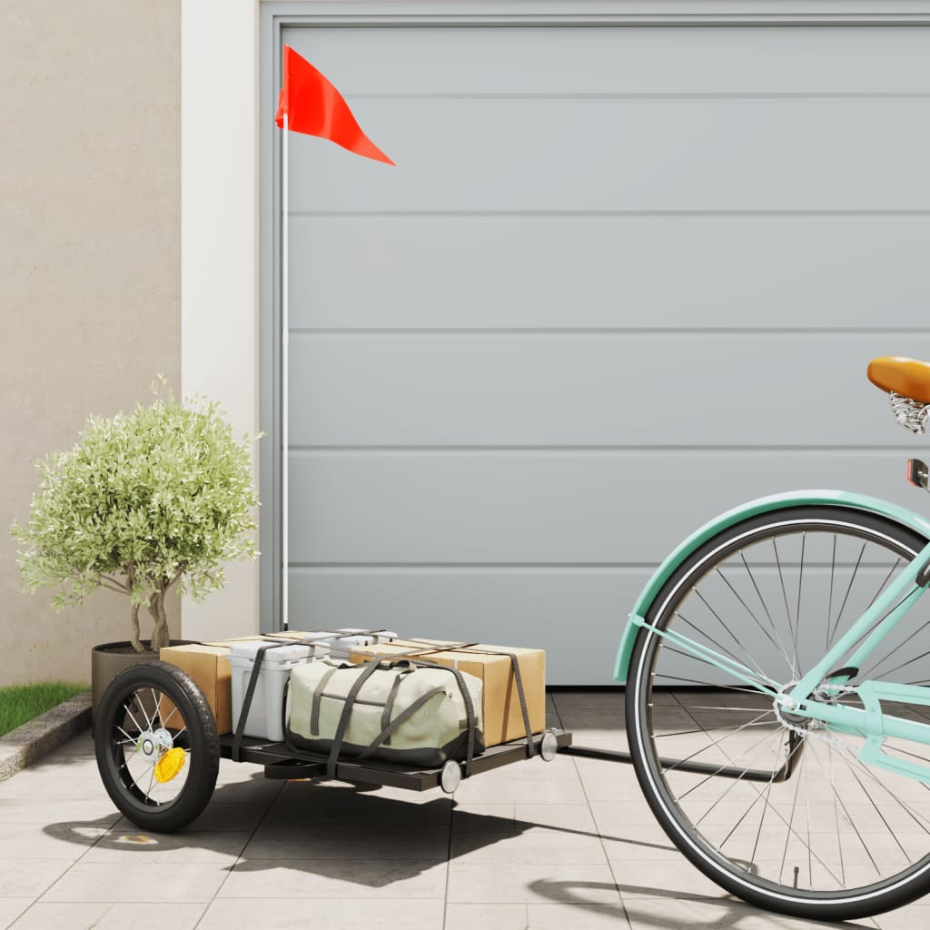 cykelanhænger 122x53x28 cm jern sort