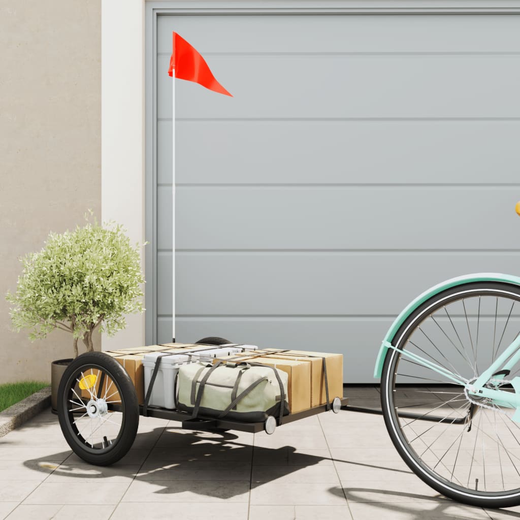 cykelanhænger 126x63x34 cm jern sort