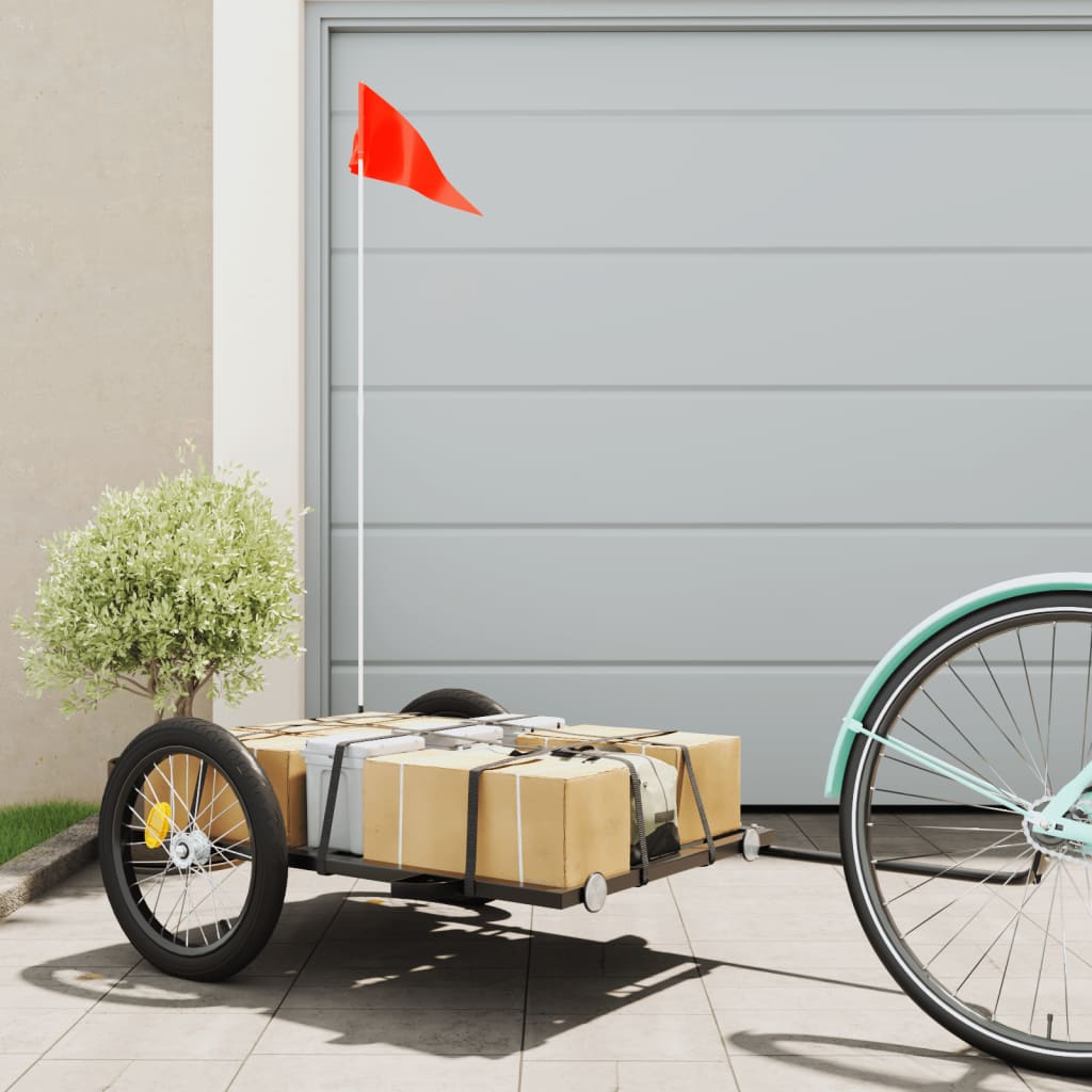 cykelanhænger 135x68x37 cm jern sort