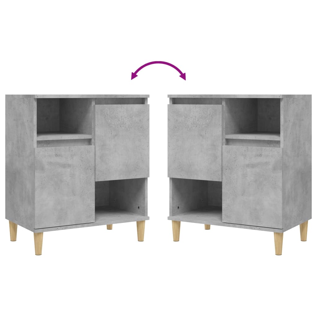 skænke 2 stk. 60x35x70 cm konstrueret træ betongrå
