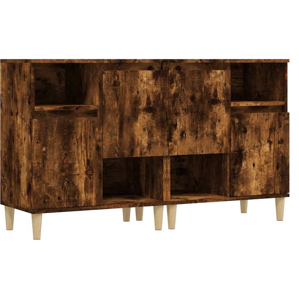 skænke 2 stk. 60x35x70 cm konstrueret træ røget egetræsfarve