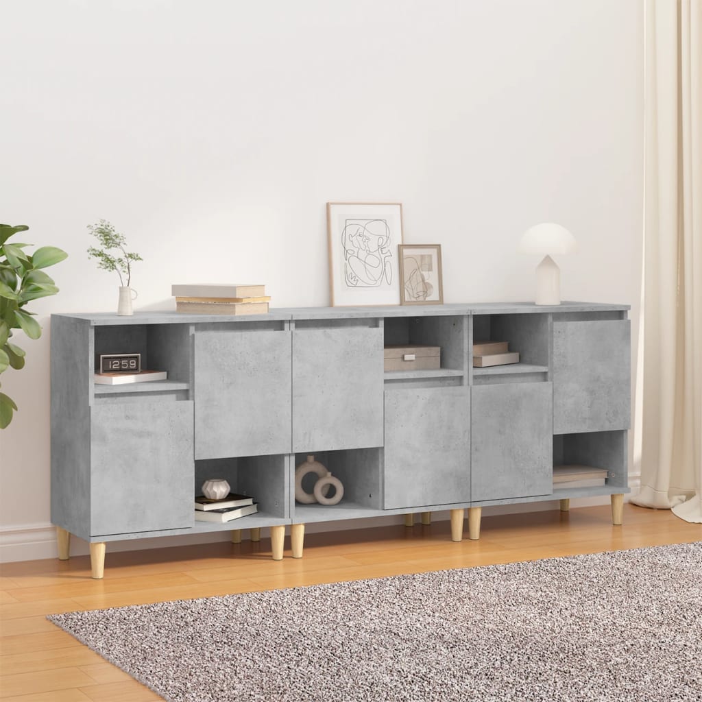 skænke 3 stk. 60x35x70 cm konstrueret træ betongrå
