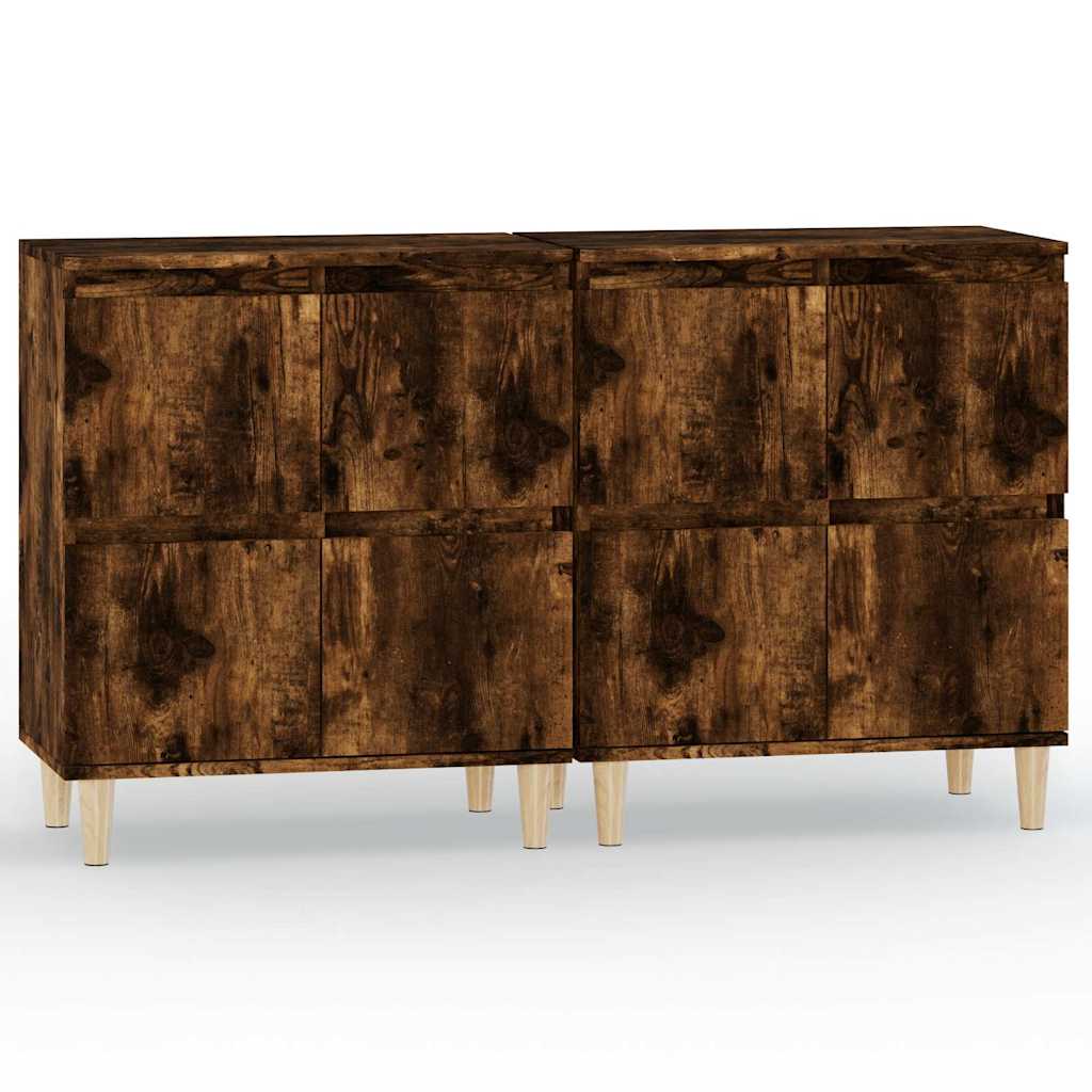 skænke 2 stk. 60x35x70 cm konstrueret træ røget egetræsfarve