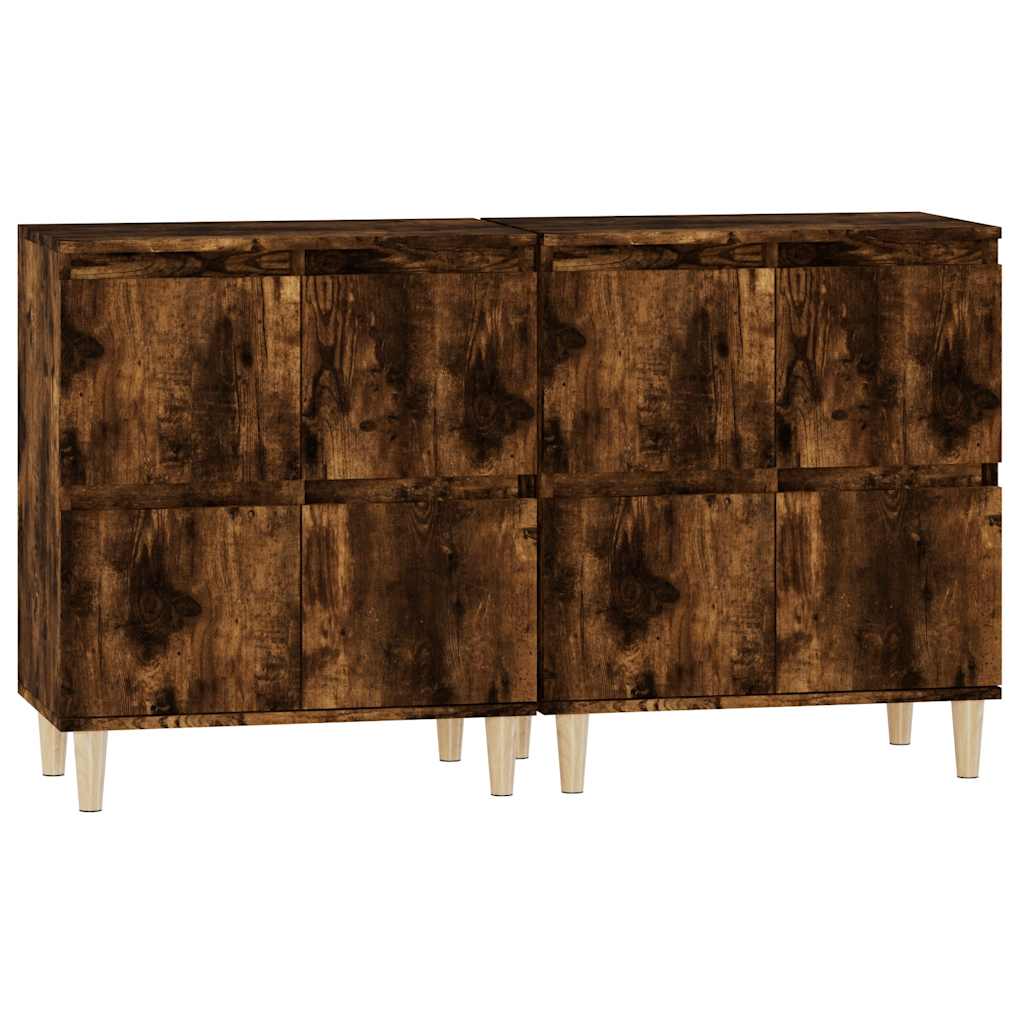 skænke 2 stk. 60x35x70 cm konstrueret træ røget egetræsfarve