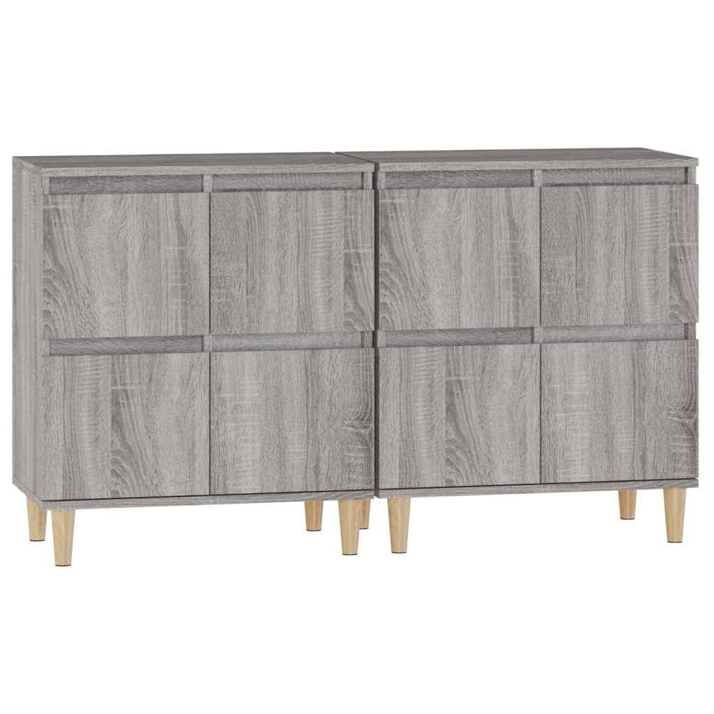 skænke 2 stk. 60x35x70 cm konstrueret træ grå sonoma-eg