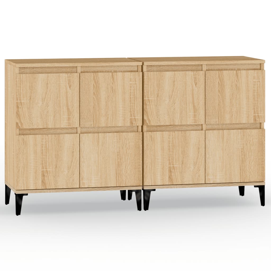 skænke 2 stk. 60x35x70 cm konstrueret træ sonoma-eg
