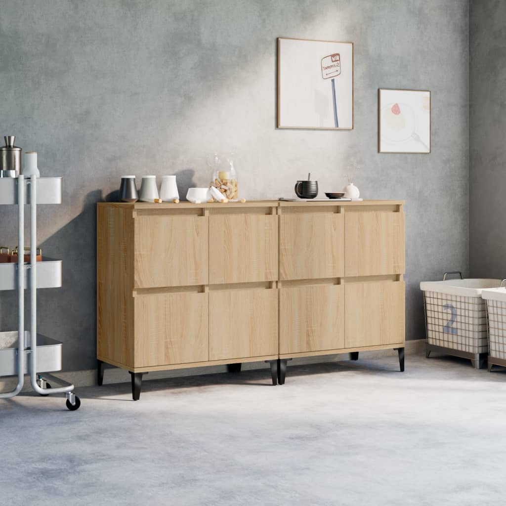 skænke 2 stk. 60x35x70 cm konstrueret træ sonoma-eg