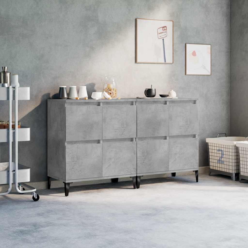 skænke 2 stk. 60x35x70 cm konstrueret træ betongrå