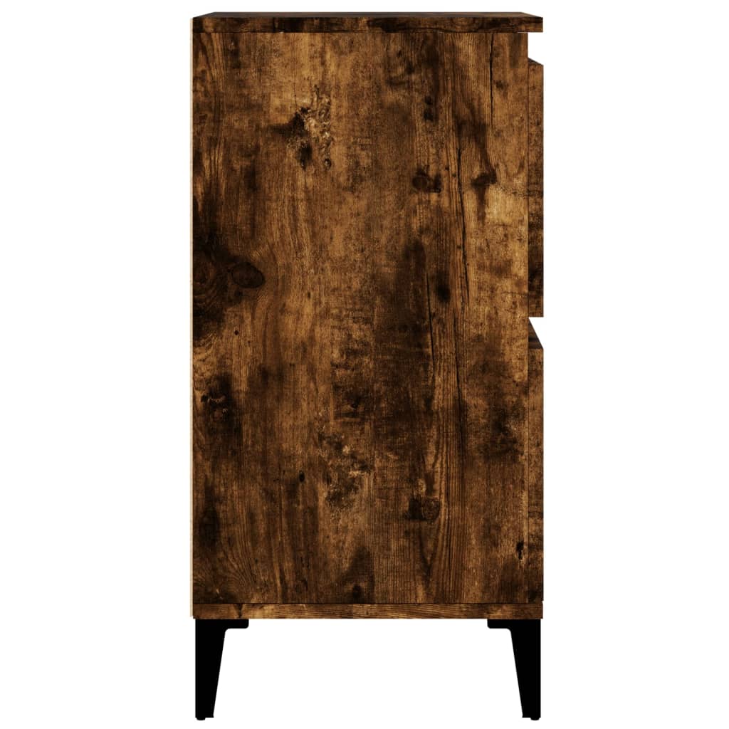skænke 2 stk. 60x35x70 cm konstrueret træ røget egetræsfarve