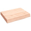 bordplade til badeværelse 40x30x(2-6) cm massivt træ ubehandlet