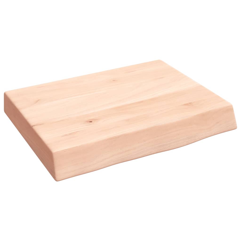 bordplade til badeværelse 40x30x(2-6) cm massivt træ ubehandlet
