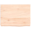 bordplade til badeværelse 40x30x(2-6) cm massivt træ ubehandlet