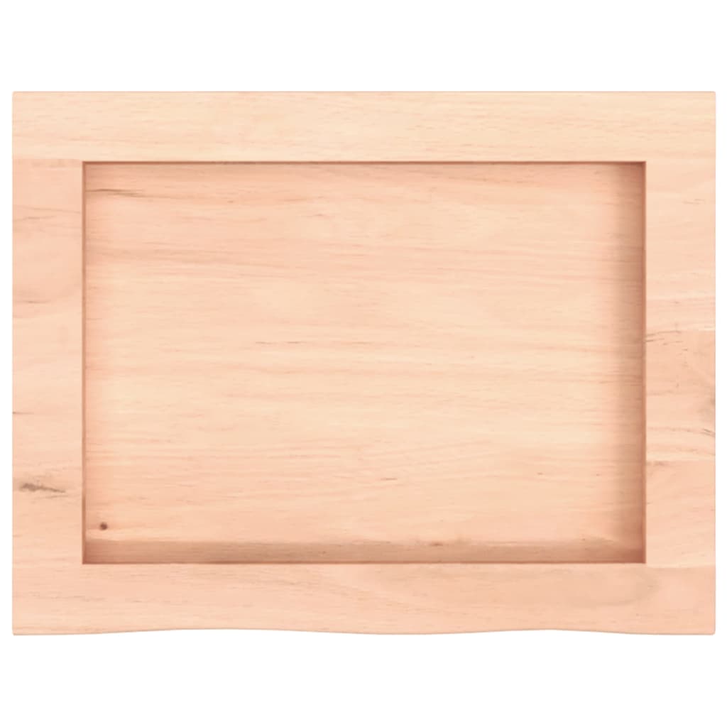 bordplade til badeværelse 40x30x(2-6) cm massivt træ ubehandlet