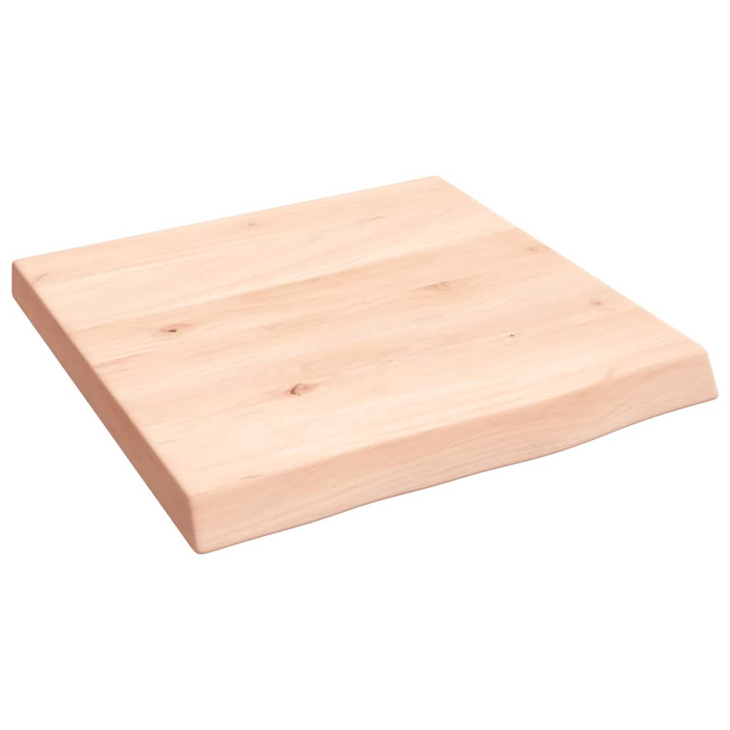 bordplade til badeværelse 40x40x(2-4) cm massivt træ ubehandlet