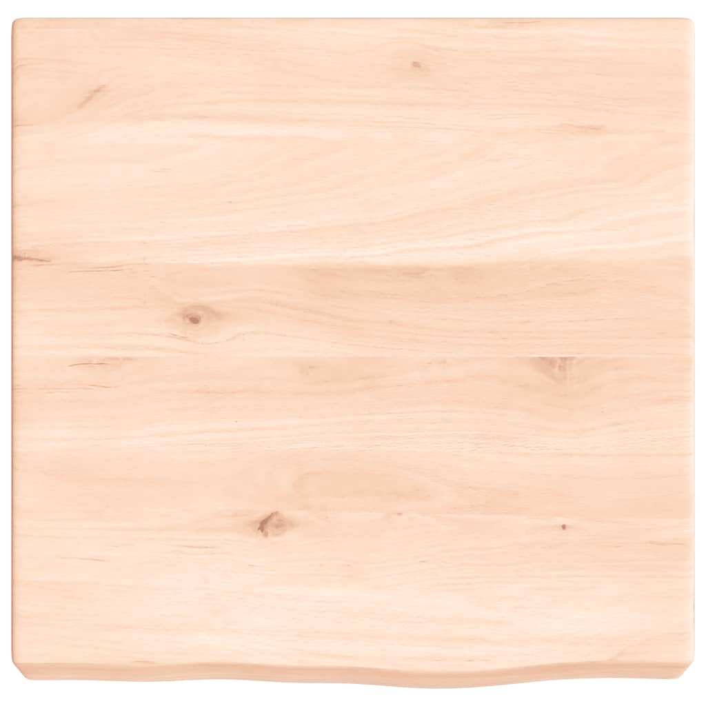 bordplade til badeværelse 40x40x(2-6) cm massivt træ ubehandlet