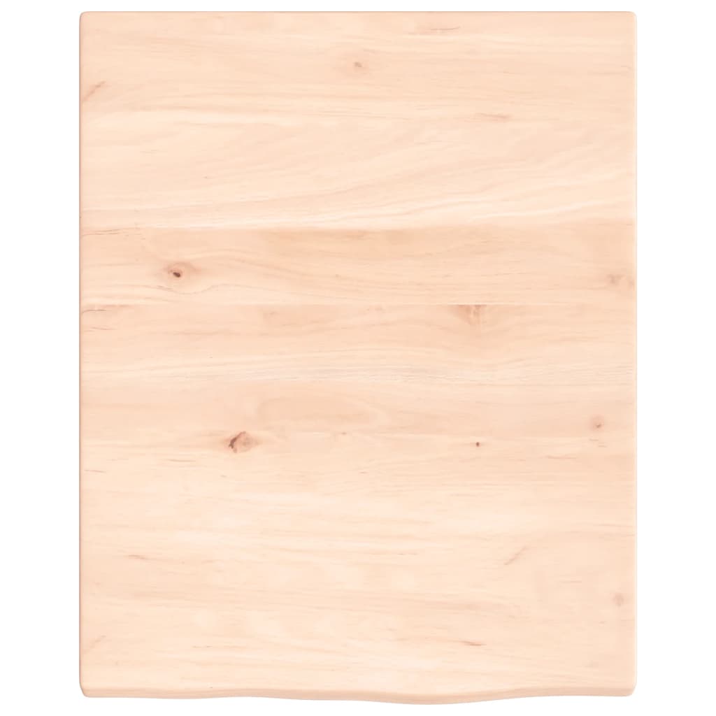 bordplade til badeværelse 40x50x2 cm massivt træ ubehandlet