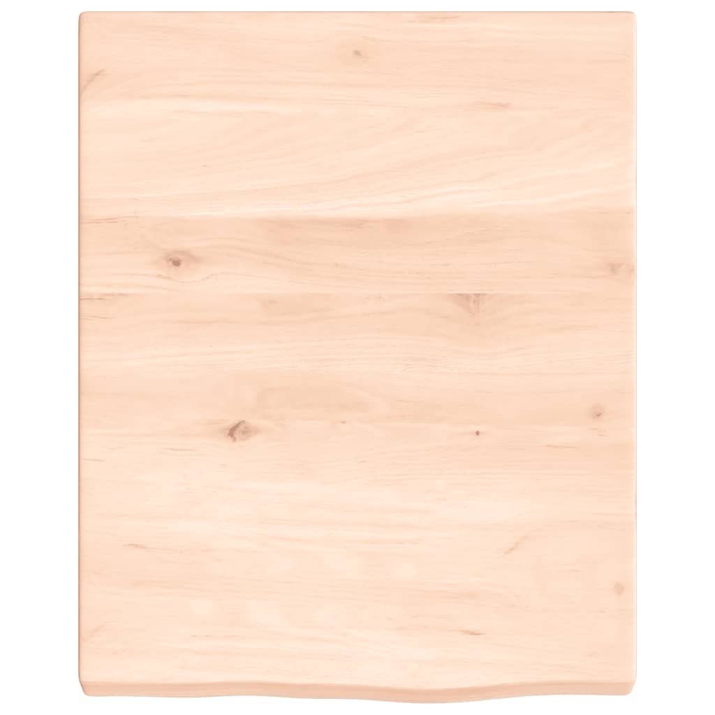 bordplade til badeværelse 40x50x(2-4) cm massivt træ ubehandlet